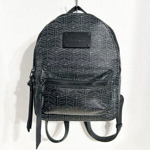 Foley and Carina Smooth Faux Leather  Backpack 3-D Cube Design Black Hardware